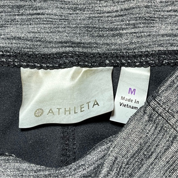 Athleta Metro High Waisted Leggings Herringbone Stretch Pants Womens Medium Gray - Picture 3 of 7